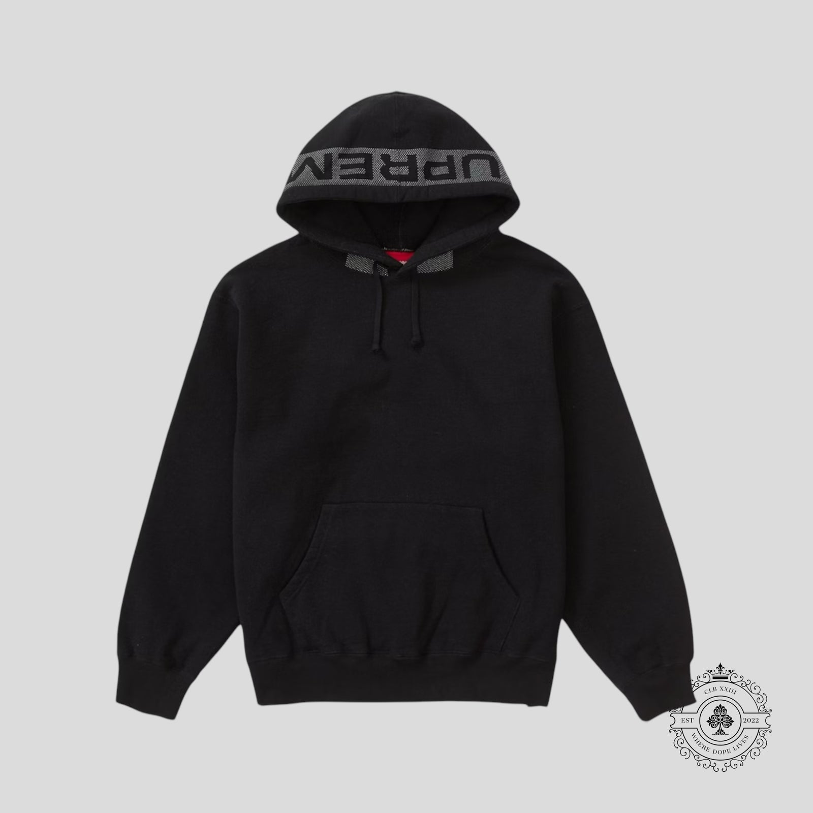Supreme Jacquard Stripe Hooded Sweatshirt in Black