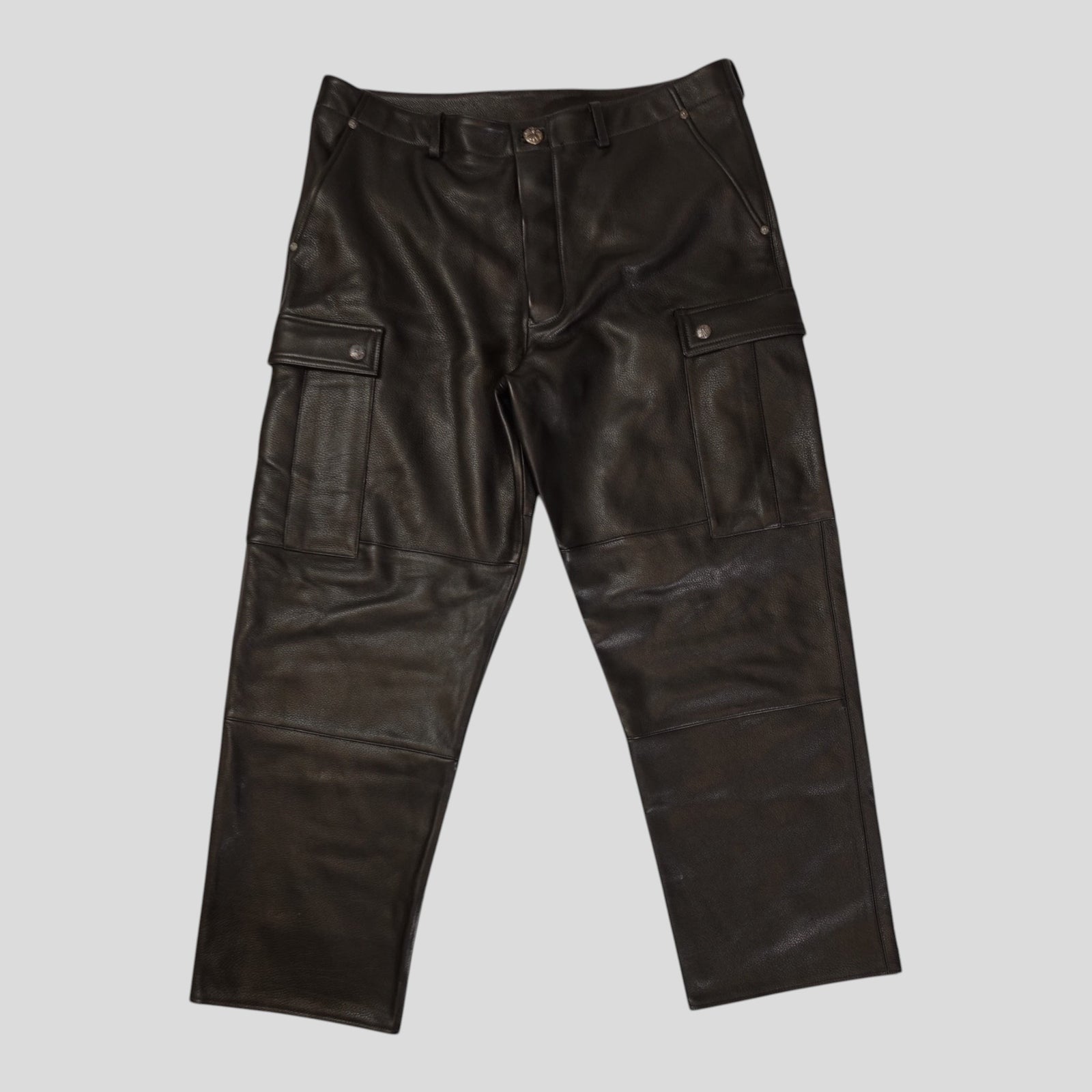 Chrome Hearts Devil Dog Leather Pants in Black