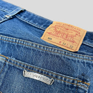Chrome Hearts Levi Patch Jeans in Black/Blue/White