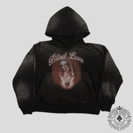 Blind Love Mary Pullover Hoodie in Washed Black