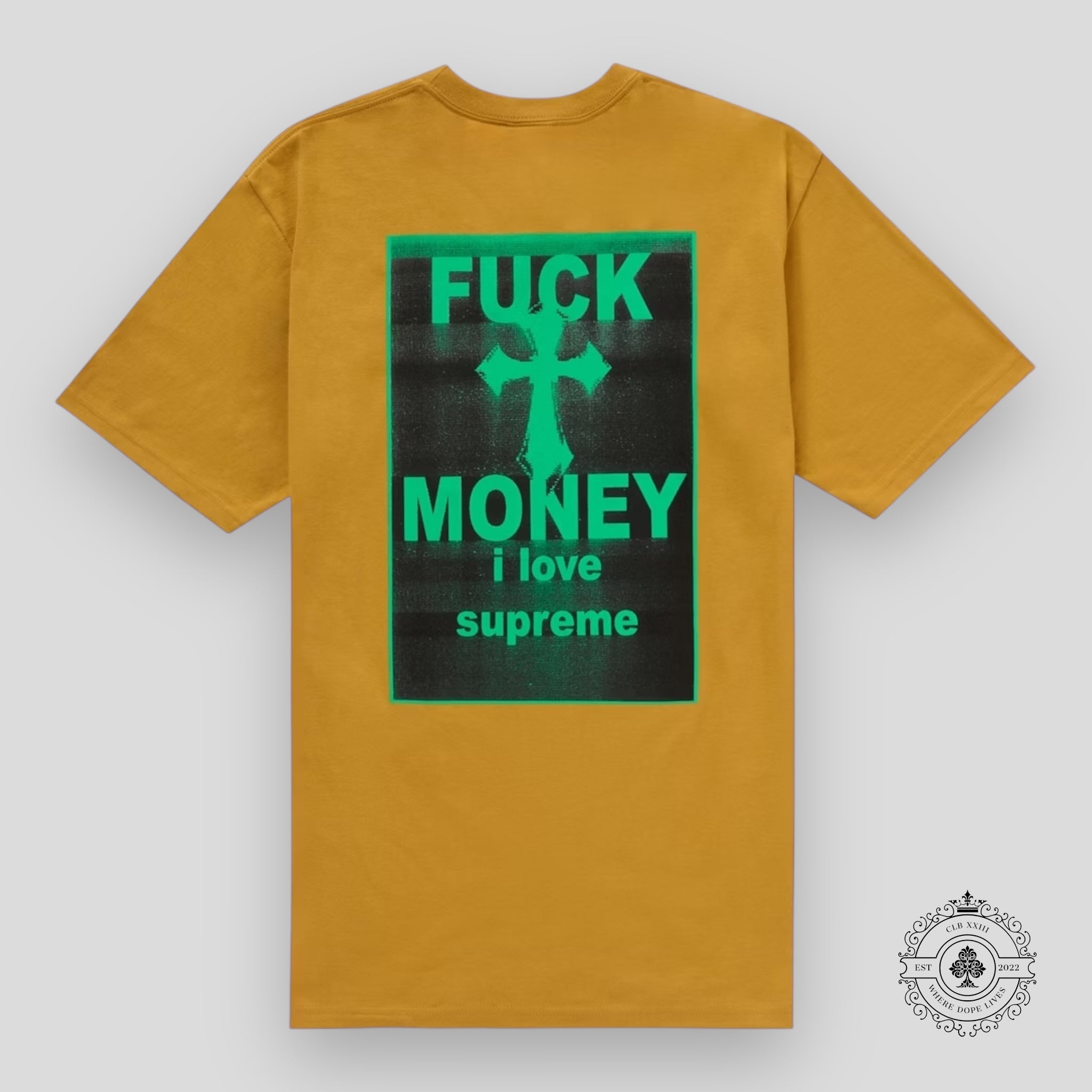Supreme Fuck Money Tee in Mustard