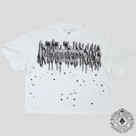 Blind Love Artistic Trafficking Rhinestone T-Shirt in White/Black