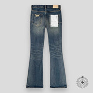 Purple Brand Mid Indigo Patch Repair Flare Jeans