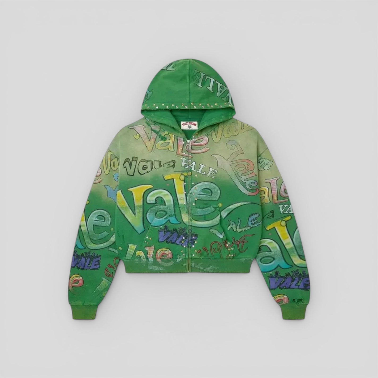 Vale Spearmint Zip Up in Green