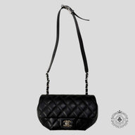 Chanel Quilted CC Uniform Flap Belt Bag in Black