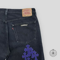 Chrome Hearts Purple Cross Patch Jeans