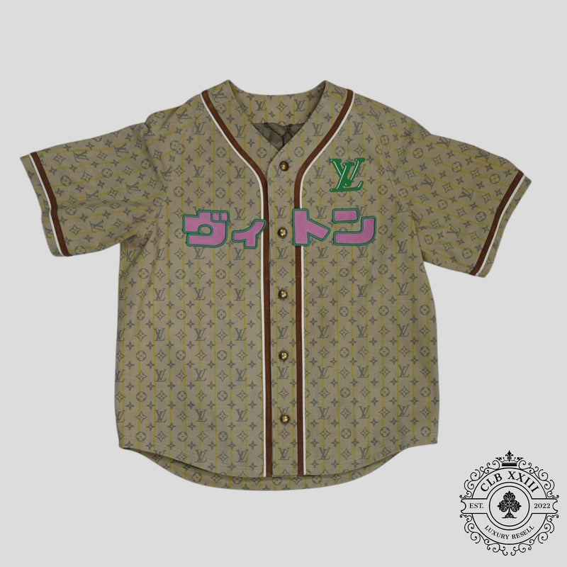 Louis Vuitton Leather Baseball Shirt in Tan