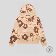 Denim Tears Camo Wreath Zip Up Hoodie in Desert Storm Camo