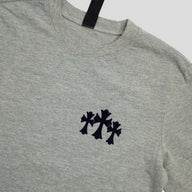 Chrome Hearts Triple Cross Flocked Long Sleeve in Grey