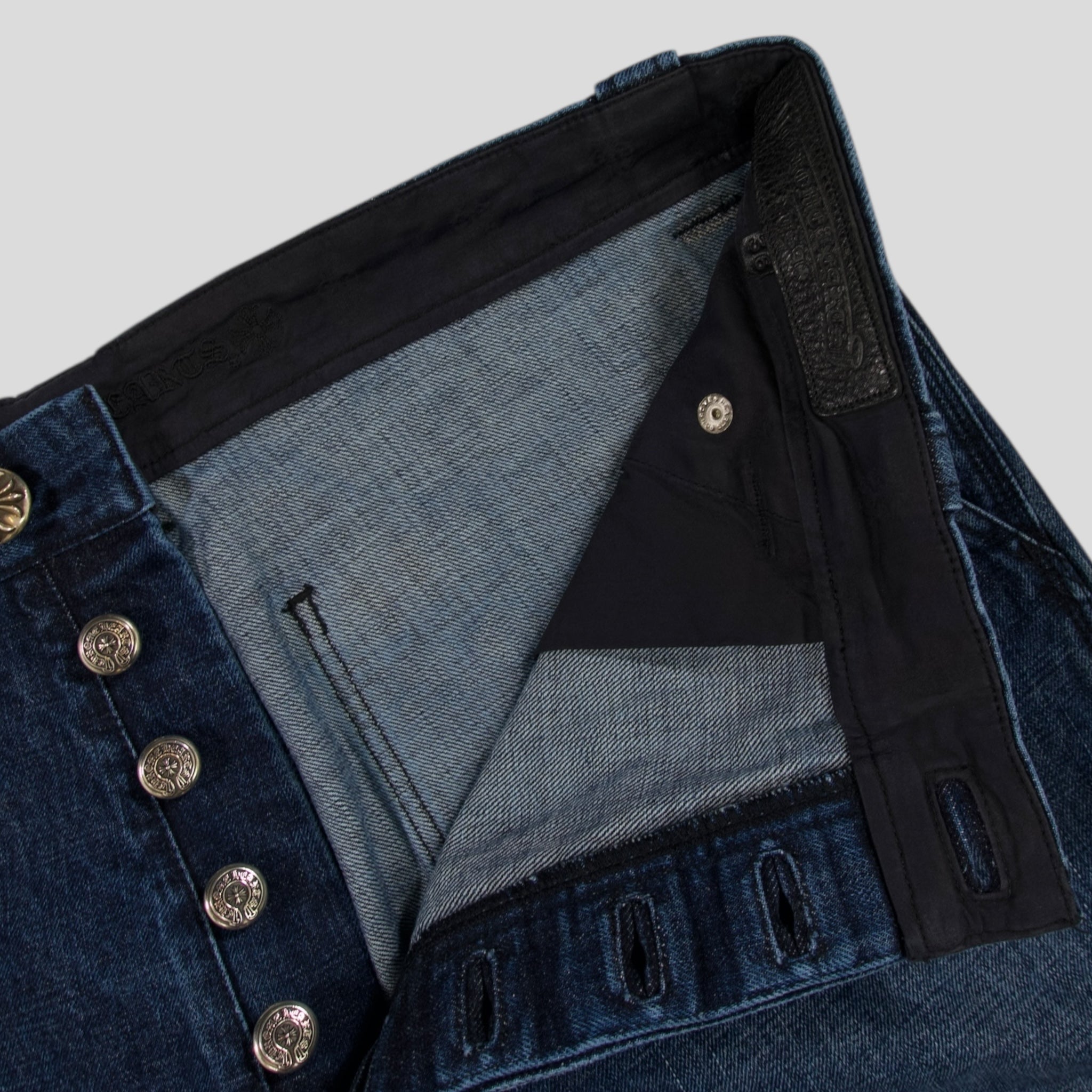 Chrome Hearts Double Turbo Diesel Carpenter Pants in Dark Wash