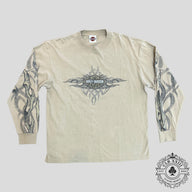 2005 Charlotte Harley Davidson Tribal Flame Vintage LS Tee in Tan