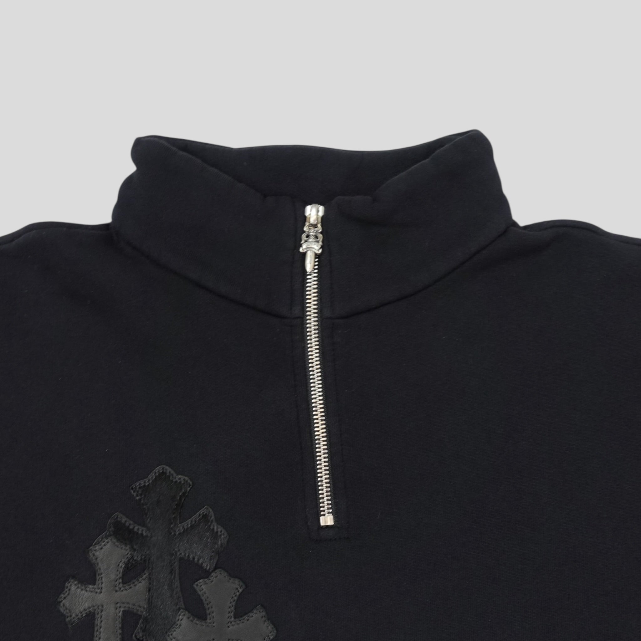 Chrome Hearts Pony Hair Quarter Zip in Black