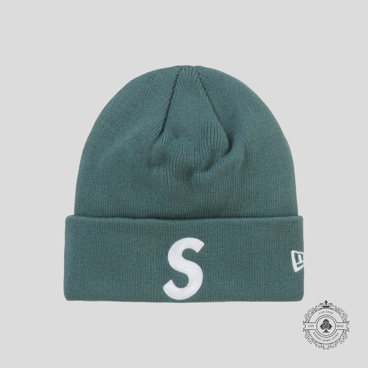 Supreme New Era S Logo Beanie in Green