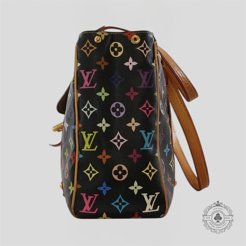 Louis Vuitton x Takashi Murakami Aurelia MM Monogram Purse in Black
