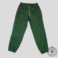 Gucci GG Jacquard Track Pants in Green/Navy Blue