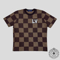 Louis Vuitton Damier Short-Sleeved Crewneck With LV Crystal Patch