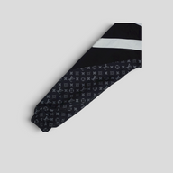 CLB XXIII Louis Vuitton black nylon track top sleeve with iconic monogram print and white stripe detail