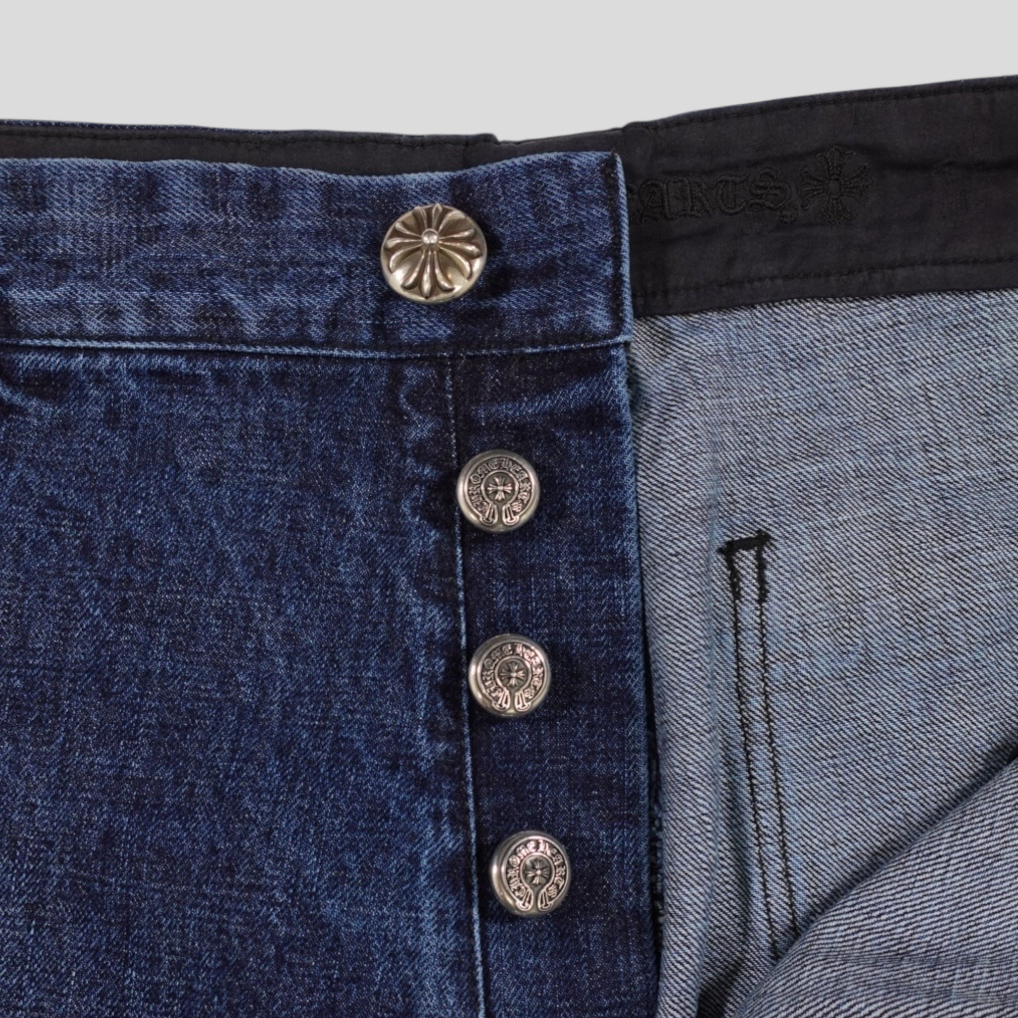 Chrome Hearts Double Turbo Diesel Carpenter Pants in Dark Wash