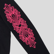 Chrome Hearts Horseshoe Zip Up Hoodie in Black/Pink