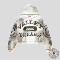 Vale Forever Spiral Zip Up Hoodie in Grey