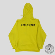 Balenciaga Oversized Logo Hoodie in Neon Green