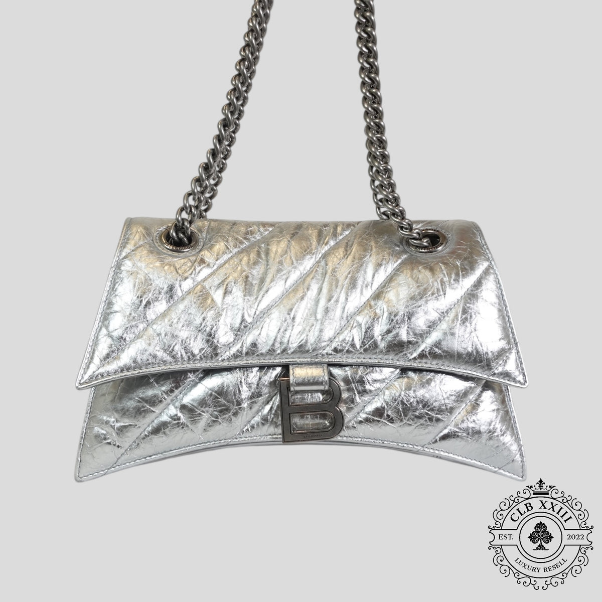 Balenciaga Crush Small Chain Bag in Silver