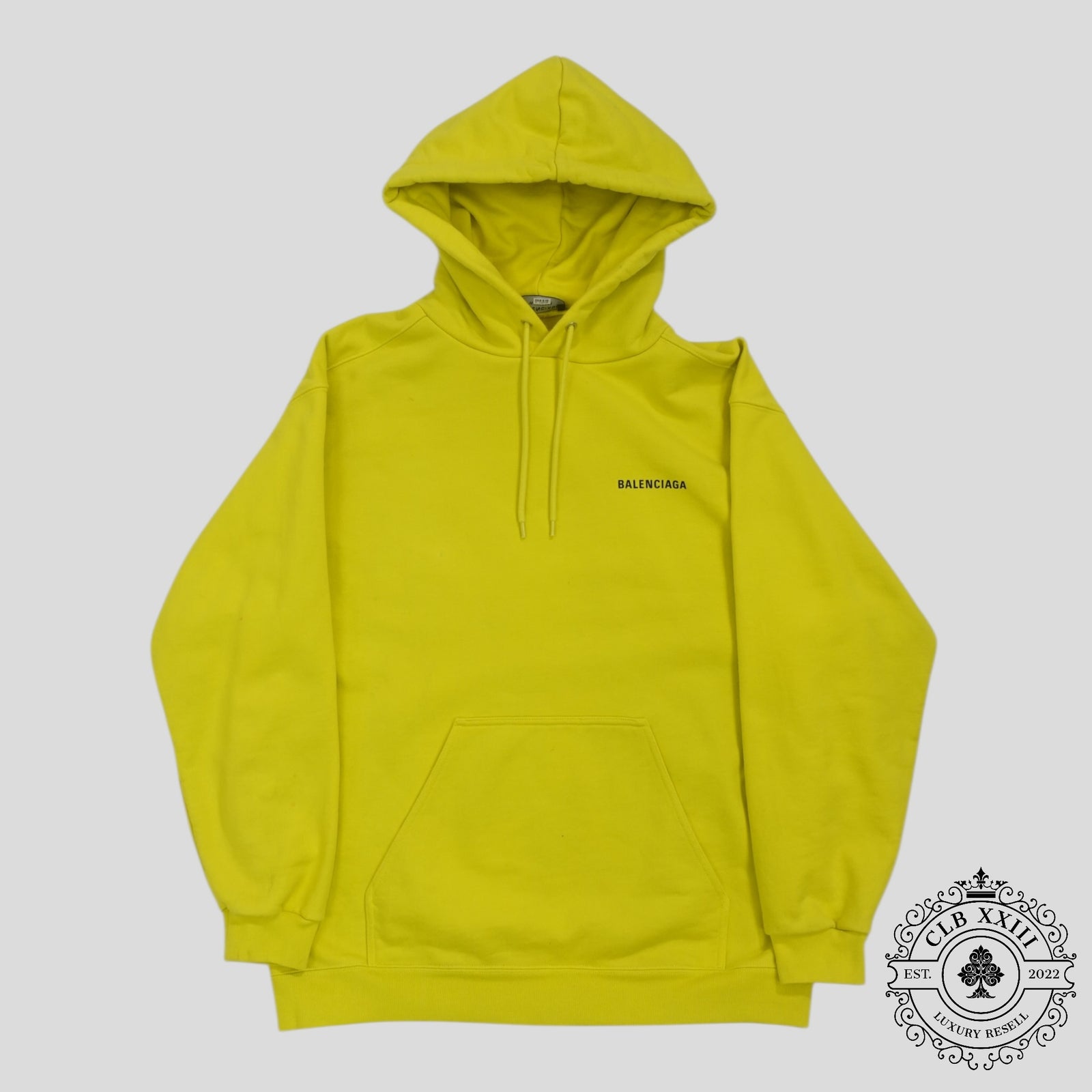 Balenciaga Oversized Logo Hoodie in Neon Green