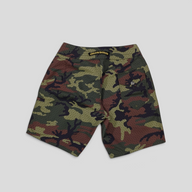CLB XXIII Chrome Hearts camouflage polyamide board shorts with back pocket and logo patch