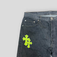 Chrome Hearts Green Cross Patch Jeans