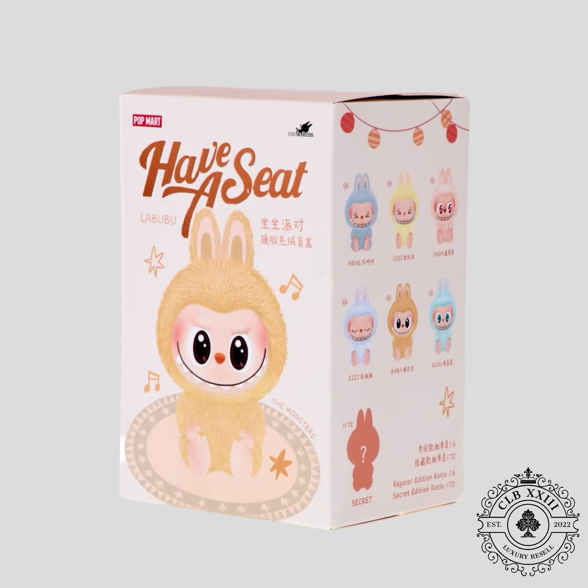 Pop Mart Labubu The Monsters Have A Seat Series Vinyl Plush Pendant Single Blind Box