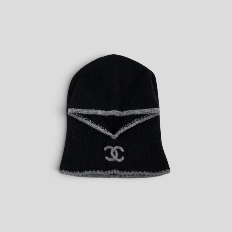 Chanel Cashmere & Silk Blend Balaclava in Black