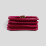 Chanel Lambskin Quilted Top Handle Clutch in Pink