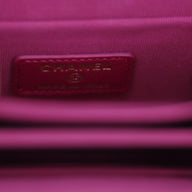 Chanel Lambskin Quilted Top Handle Clutch in Pink
