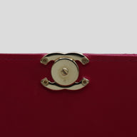 Chanel Lambskin Quilted Top Handle Clutch in Pink