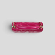 Chanel Lambskin Quilted Top Handle Clutch in Pink
