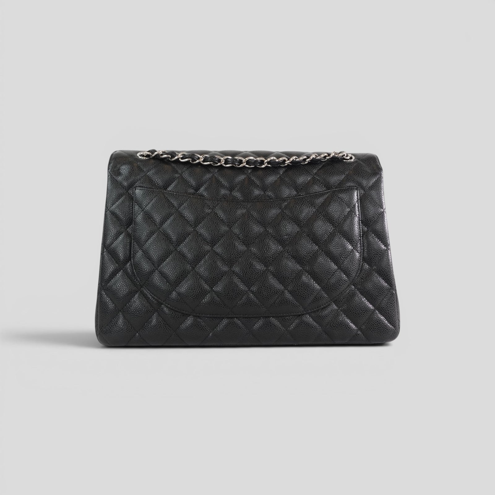 Chanel Caviar Leather Jumbo Quilted Flap Bag in Black