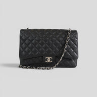 Chanel Caviar Leather Jumbo Quilted Flap Bag in Black