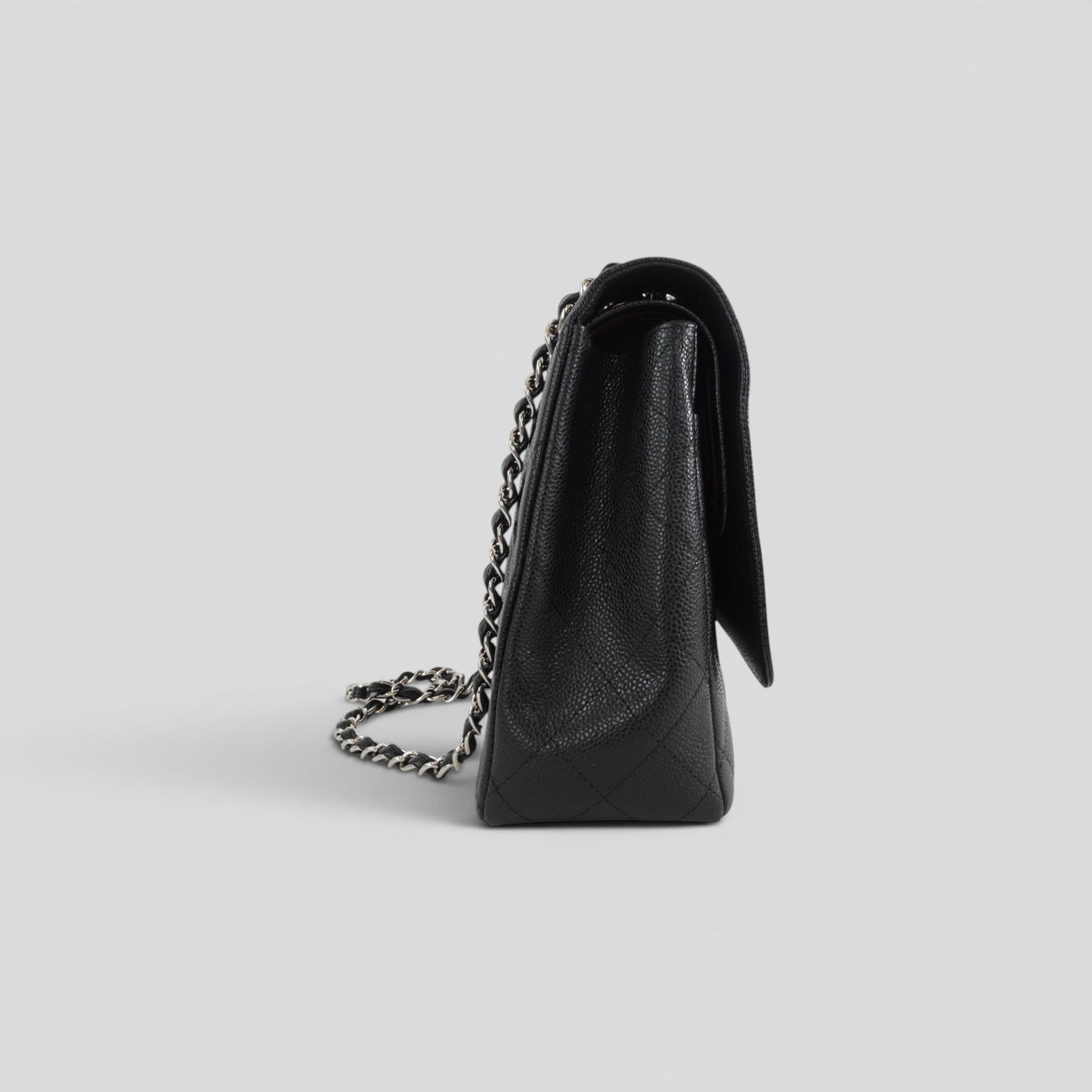Chanel Caviar Leather Jumbo Quilted Flap Bag in Black