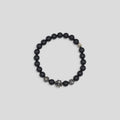 Chrome Hearts 12mm Silver Cross Beaded Bracelet in Black