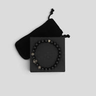 Chrome Hearts 12mm Silver Cross Beaded Bracelet in Black