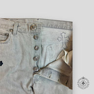 Chrome Hearts Cross Patch Pants in Grey / Black