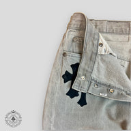 Chrome Hearts Cross Patch Pants in Grey / Black