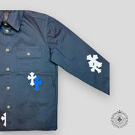 Chrome Hearts Cross Patch Work Dog Shirt in Navy Blue