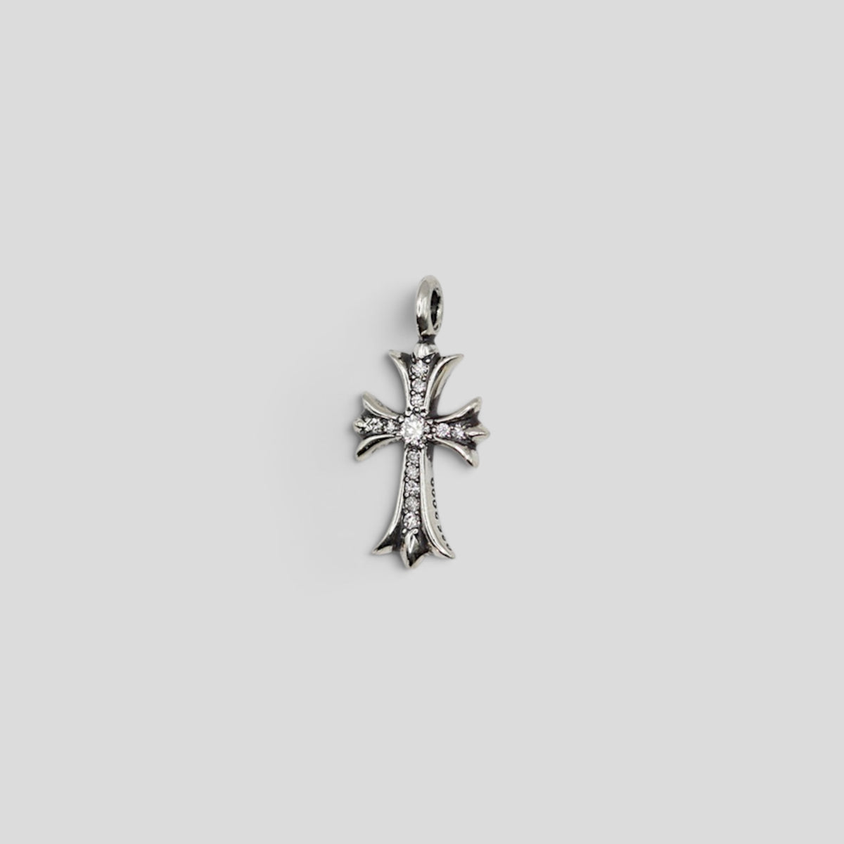 Chrome Hearts Diamond Embellished Tiny Cross Pendant