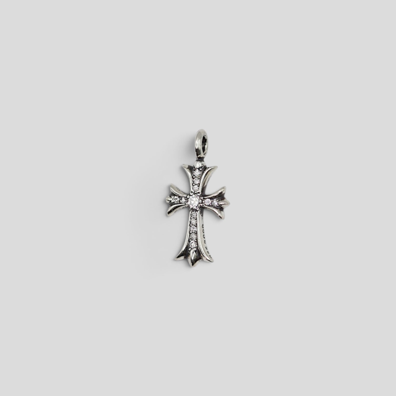 Chrome Hearts Diamond Embellished Tiny Cross Pendant