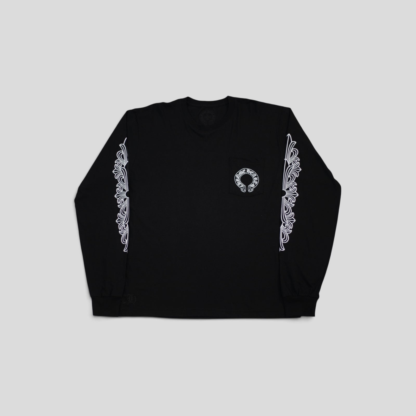 Chrome Hearts Floral Long Sleeve Tee in Black
