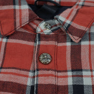 Chrome Hearts Floral Sleeve Flannel in Red/White