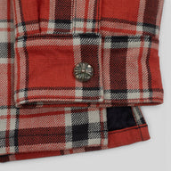 Chrome Hearts Floral Sleeve Flannel in Red/White