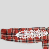 Chrome Hearts Floral Sleeve Flannel in Red/White
