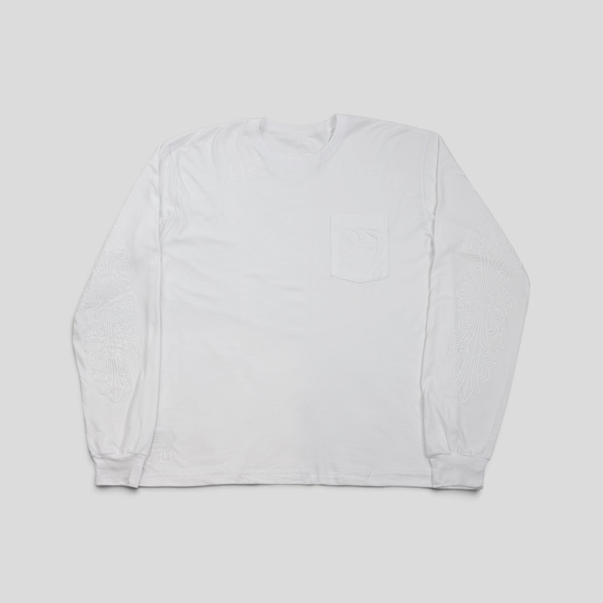 Chrome Hearts Floral Sleeve Long Sleeve Tee in White